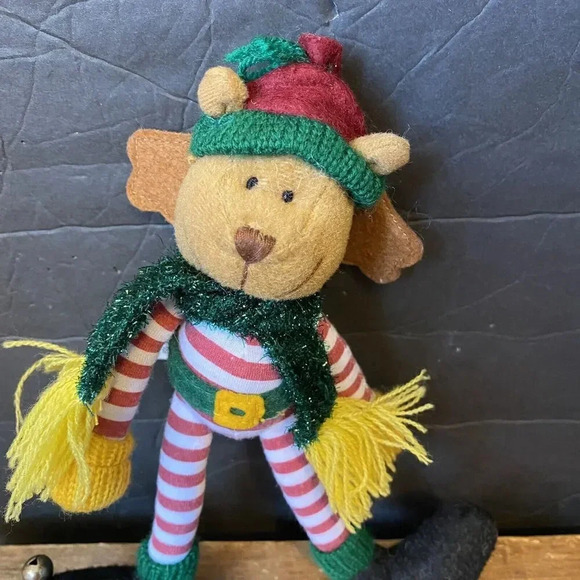 VTG Y2K 8” Reindeer Christmas Plush Holiday Decor Movable Posable Stuffed Animal - Picture 5 of 6